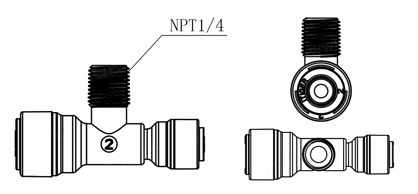 dimensions of 2 Way Male push-in connector